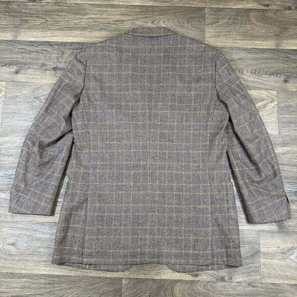 Ermenegildo Zegna Brown Houndstooth Cashmere/Wool Sport Coat Blazer Jacket 44L - Picture 13 of 16